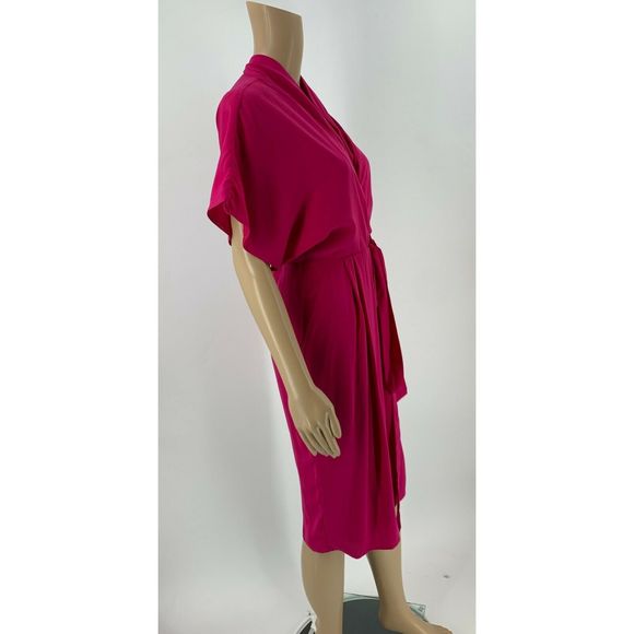 ASOS Kimono Wrap Dress Siz 4 Pink Short Sleeve - Picture 5 of 11